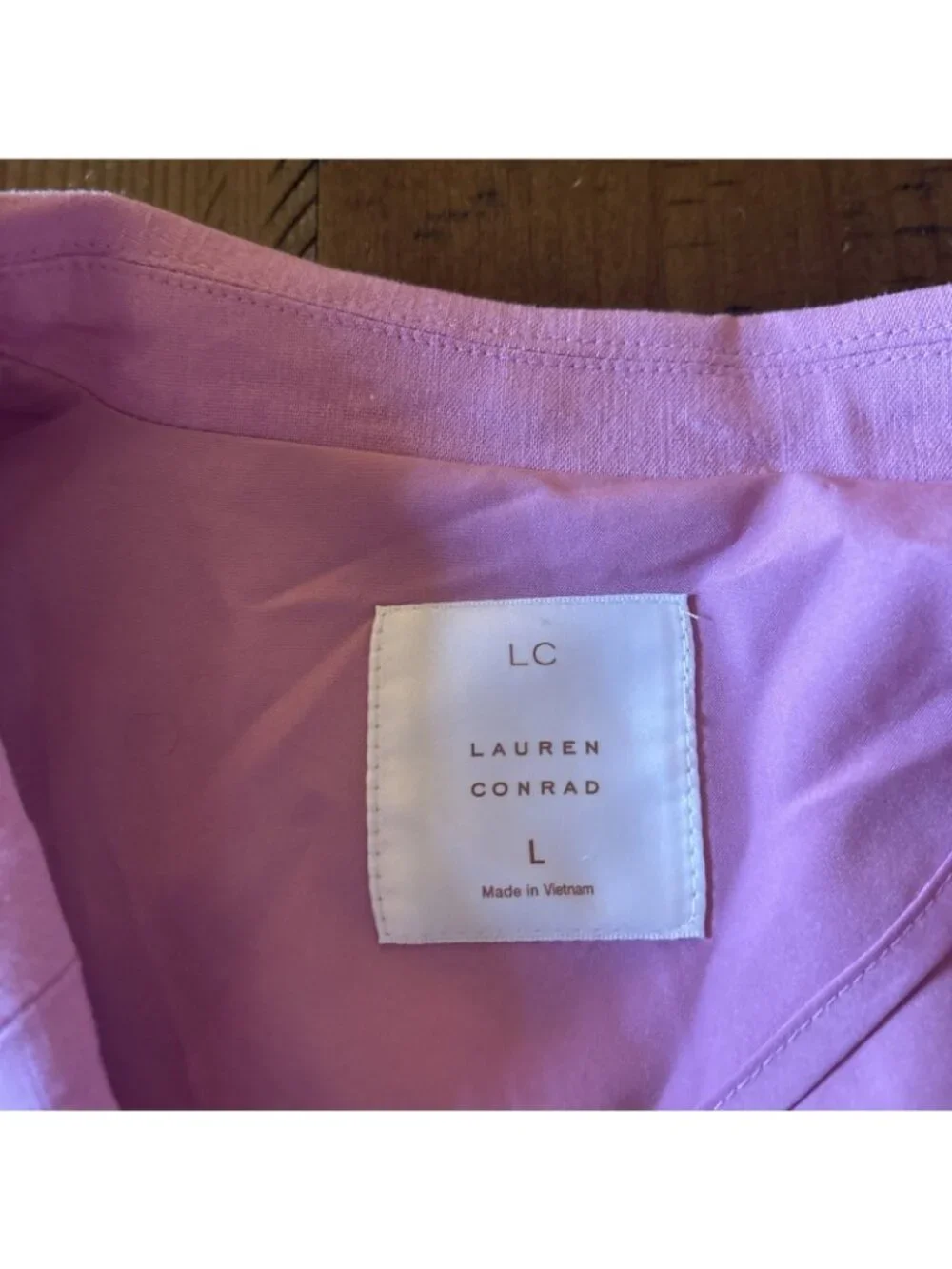 Lauren Conrad Linen Blend  Pink One Button Jacket Size Large NWT - Picture 4 of 7